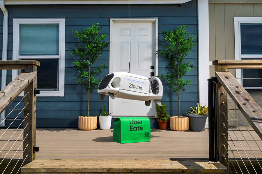 Uber Eats ще предлага доставки с дронове на Zipline за 5 до 10 минути